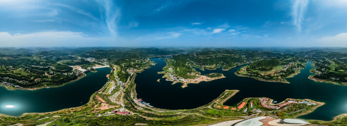 中国四川省南部县720度全景昇钟湖景区