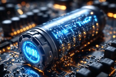 科技感电路板上的发光元件