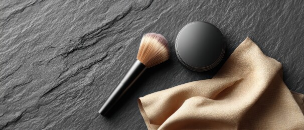 化妆刷与粉饼的优雅搭配