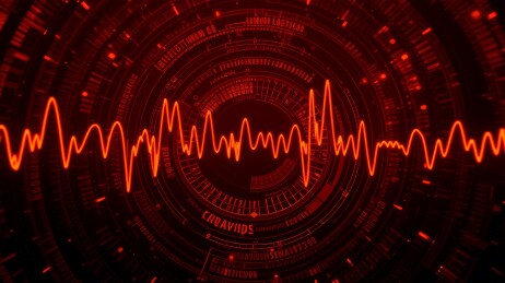 红色电波科技插画