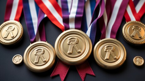 奖牌挂带艺术插画