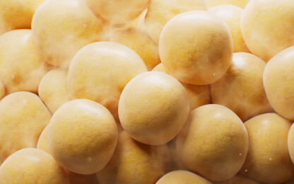 黄色微观脂肪细胞三维渲染