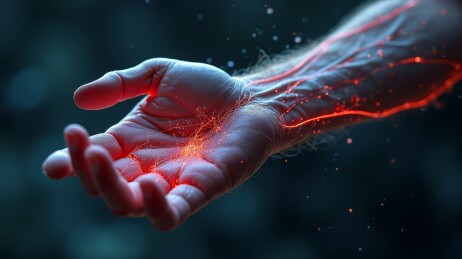 手部发光特效艺术图