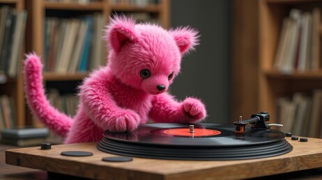 粉色小熊的DJ表演