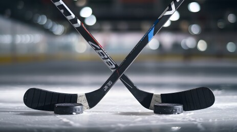 冰球杆与冰球