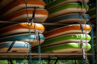 整齐排列的冲浪板