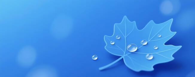 蓝色白露节气简约梧桐树叶背景