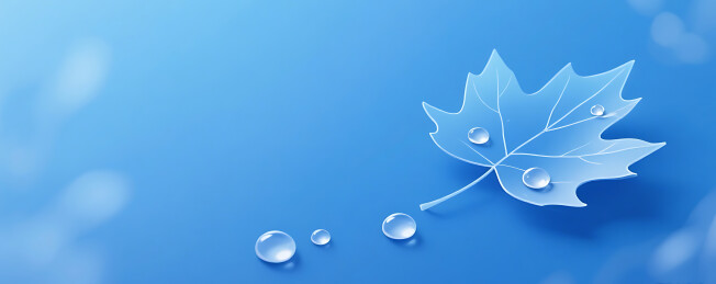 蓝色白露节气简约梧桐树叶背景