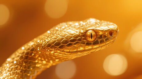 金色蛇头特写