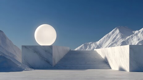 雪山阶梯与光球
