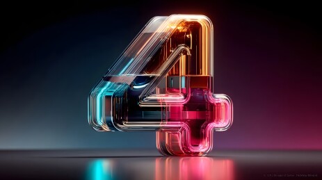 透明数字4科技感设计