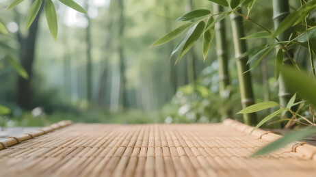 竹席与竹林的宁静之美