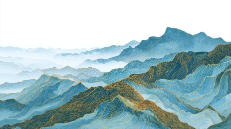层峦叠嶂的山景图