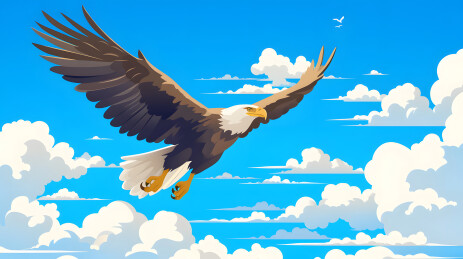 翱翔蓝天的白头鹰