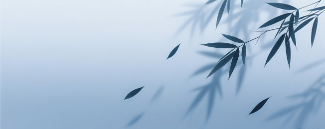 蓝色朦胧竹影简约背景