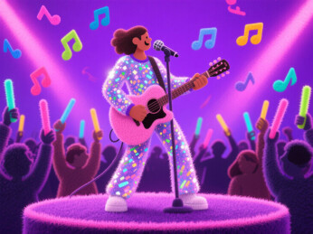 音乐会上的炫彩表演