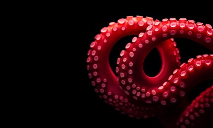 红色章鱼触手特写