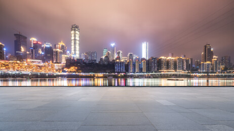 重庆城市天际线暮色