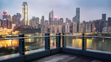 重庆城市天际线暮色