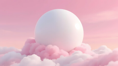 梦幻天空中的白色巨蛋