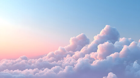 黄昏时分 fluffy 白云的美丽天空