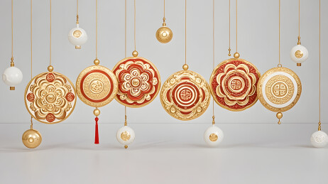 圆形吉祥纹样装饰挂饰精美艺术作品