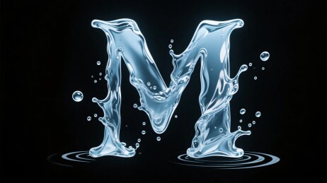 水效果字母插画