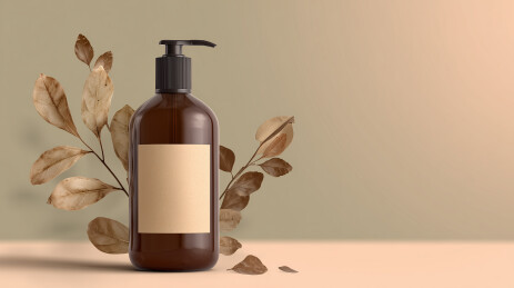 深棕瓶泵头极简装饰  