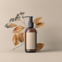 深棕瓶泵头极简装饰  