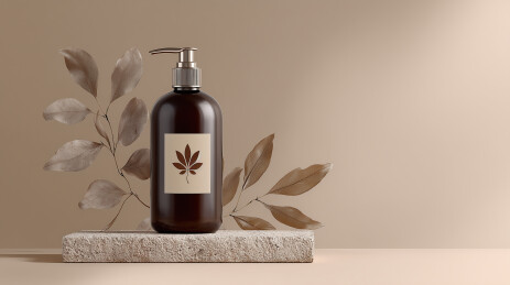 深棕瓶泵头极简装饰  