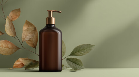 深棕瓶泵头极简装饰  