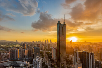 深圳地标建筑地王大厦风光