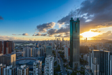 深圳地标建筑地王大厦风光