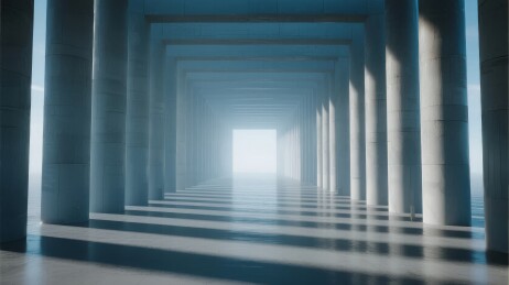 光影交错的现代廊道