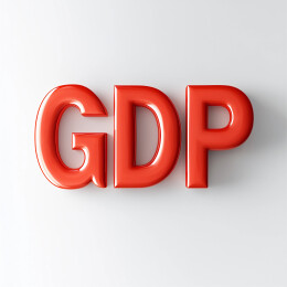 经济发展GDP文字设计插画背景