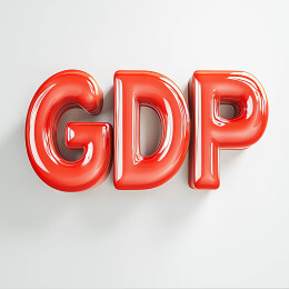 经济发展GDP文字设计插画背景