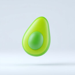 一个剖开的牛油果