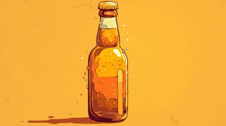 琥珀色啤酒的清凉诱惑