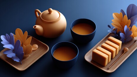 陶壶与茶点的优雅搭配