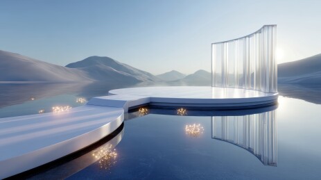 未来感建筑与自然的完美融合