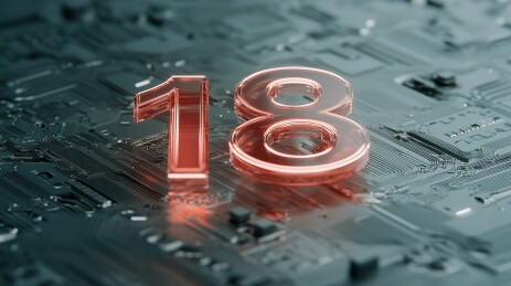 数字18在电路板上的科技感呈现