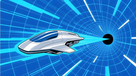 飞船穿越虫洞科幻场景