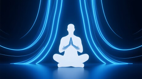 冥想打坐蓝色光效