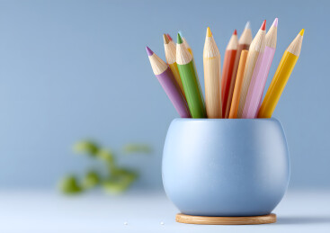 装满铅笔的一只笔筒