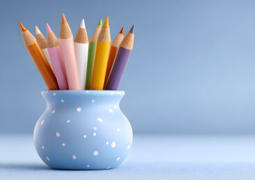 装满铅笔的一只笔筒