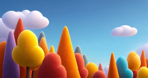 卡通森林天空