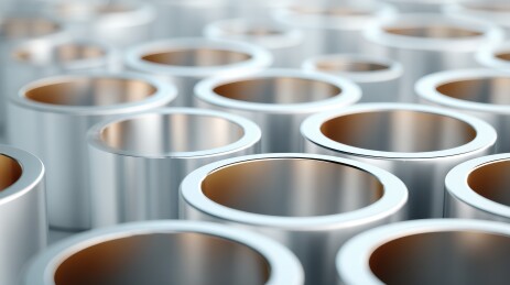 金属管材排列特写