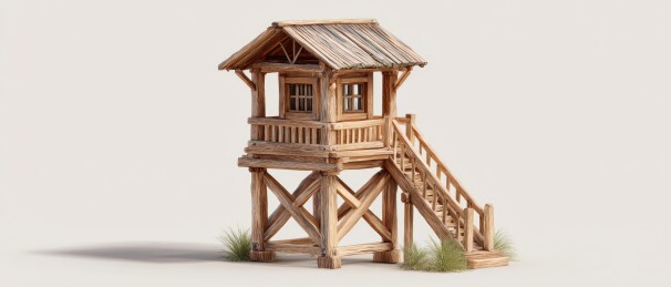 木质树屋模型