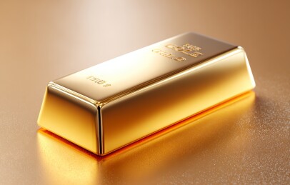 闪耀的金条展示贵重金属