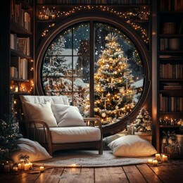 温馨室内圣诞夜景